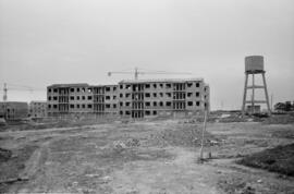 Construcción de edificios de viviendas en Portada Alta. Enero de 1963. Málaga, España