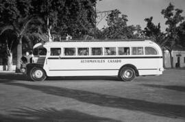 Autobuses urbanos montados en la factoría Taillefer. Parque de Málaga. Agosto de 1952. España