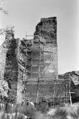La Alcazaba, obras de restauración. Septiembre de 1964. Málaga. España.
