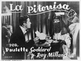 Cartel de cine: La pitonisa por Paulette Goddard  y Ray Milland. 1968-54. Cliché Arenas. 01