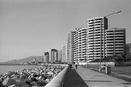 Paseo Marítimo. Barrio de La Malagueta. Enero de 1971. Málaga, España.