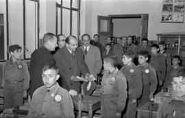 El ministro Solís visita la Escuela Formación Profesional Francisco Franco. Enero de 1953. Málaga...