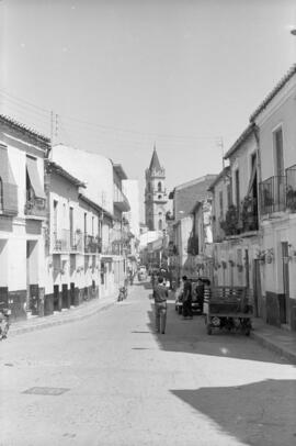 Calle Trinidad. Barrio de la Trinidad. Iglesia de de San Pablo. Agosto de 1961. Málaga, España.