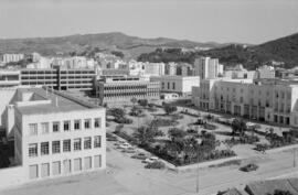 Plaza de El Ejido. Obras. Noviembre de 1971. Málaga (España).