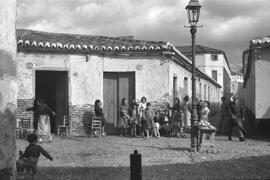 Calle Mina y calle Inza. El Bulto. Década de 1940. Málaga, España.
