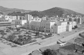 Plaza de El Ejido. Escuela Normal de Magisterio. Obras. Noviembre de 1971. Málaga (España).