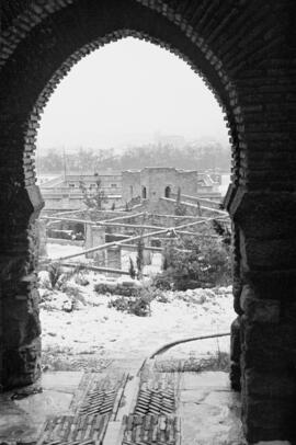 Málaga nevada. La Alcazaba. Febrero de 1954. España-03