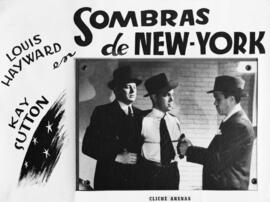 Cartel de cine: Louis Hayward, Kay Sutton en Sombras de New-York. Cliché Arenas. 01