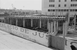 Construcción del Palacio de Justicia. 1954, noviembre. Málaga. España.