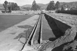 Construcción del estadio de fútbol La Rosaleda. Málaga. 1940.  Málaga, España