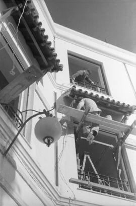 Obras en el Hotel Caleta para adaptarlo a hospital. Hacia 1942. Málaga, España-06