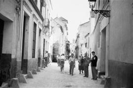 Calle Calvo, barrio de El Perchel. Octubre de 1957. Málaga, España.