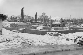 Málaga nevada. En el entorno del Hospital Carlos Haya. Febrero de 1954. España-12