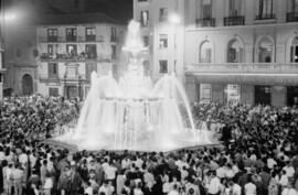 Plaza de la Constitución. Fuente de las Gitanillas. Inauguración el 11 de Julio de 1960. Málaga, ...
