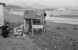 Playa de San Andrés tras el temporal de enero de 1963. Málaga, España.