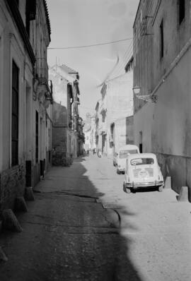 Calle Calvo, calle Almansa. Barrio de El Perchel. 1974, febrero. Málaga, España.
