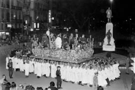 Semana Santa de Málaga. Sagrada Cena Sacramental. Domingo de Ramos. Marzo de 1972. España.