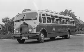 Autobuses urbanos montados en la factoría Taillefer. Parque de Málaga. Agosto de 1952. España