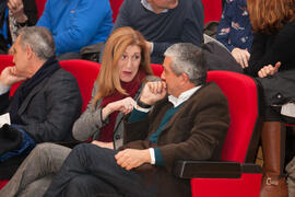 María Chantal Pérez y Diego Vera Jurado en la conferencia "Dialogando", con César Bona....