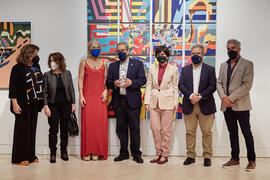Foto de grupo tras la inauguración de la exposición "Eugenio Chicano Siempre". Museo de...