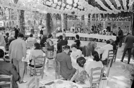 Feria de Málaga. Almuerzo en la caseta oficial de la feria del Real. Julio de 1963