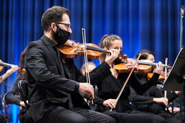 Violinistas. Concierto de Bandas Sonoras de la 31 edición de Fancine de la Universidad de Málaga....
