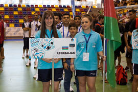 Equipo de Azerbaiyán. Inauguración del 14º Campeonato del Mundo Universitario de Fútbol Sala 2014...