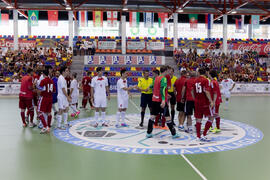 Saludo final. Partido Irán contra Bielorrusia. 14º Campeonato del Mundo Universitario de Fútbol S...