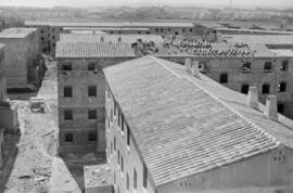 Málaga. Construcción de la barriada de Portada Alta. Marzo de 1963