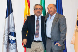 Javier Ramírez y José Ángel Narváez. Homenaje al personal jubilado de la Universidad de Málaga. P...
