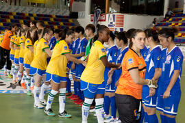 Saludo inicial. Partido Brasil contra China Taipéi. 14º Campeonato del Mundo Universitario de Fút...