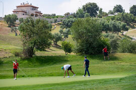 Jugadores en el campo. Campeonato Europeo de Golf Universitario. Antequera. Junio de 2019