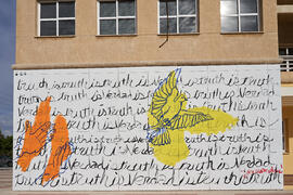 Mural en la Facultad de Derecho. Campus de Teatinos. Febrero de 2022