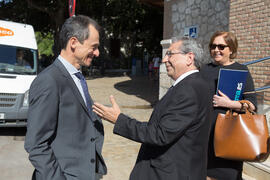 José Ángel Narváez recibe al ministro de Ciencia, Innovación y Universidades, Pedro Duque. Edific...