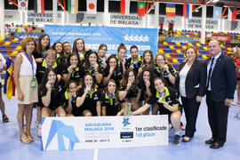 España ganadora en la categoría femenina. Ceremonia de clausura del Campeonato del Mundo Universi...