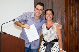 Rosa García con Joaquim Martins en su graduación. Centro Internacional de Español. Julio de 2014
