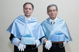 Retrato de Hipólito Esteban y Antonio Soler previo a su investidura como Doctor "Honoris Cau...