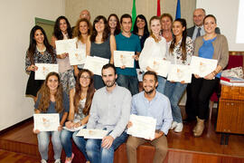 Foto de grupo de los galardonados en los Premios Extraordinarios de Licenciatura, Premios Gauss, ...