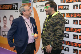José Ángel Narváez y Wally López en el estand de Europa FM. Jornadas de Puertas Abiertas de la Un...