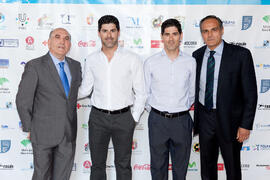 Pedro Montiel y otros miembros de la gala del deporte de la Universidad de Málaga. Mayo de 2014