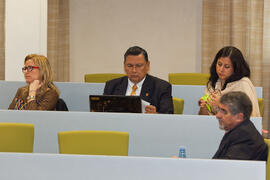 Asistentes a la primera sesión del X Pleno del Consejo Universitario Iberoamericano (CUIB) en la ...