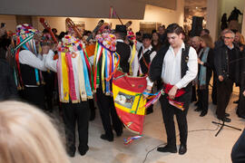 Panda de verdiales en la inauguración de la exposición "Paisajes Andaluces", de Eugenio...