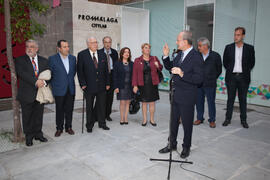 Intervención de Francisco de la Torre. Inauguración de la plaza Pintor Eugenio Chicano. Málaga. N...
