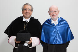 Retrato de José Ángel Narváez y Antonio Luque previo a su investidura como Doctor "Honoris C...