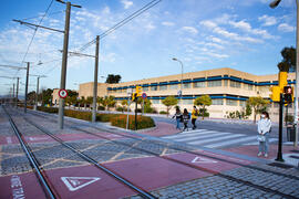 Facultad de Medicina y vías del metro de Málaga. Campus de Teatinos. Diciembre de 2020