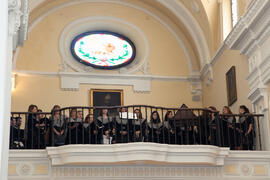 Coro Oficial de la Universidad de Málaga en la misa de Lunes Santo. Iglesia de San Agustín. Abril...