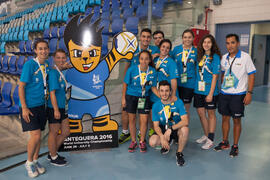 Equipo de voluntarios. Campeonato del Mundo Universitario de Balonmano. Antequera. Junio de 2016