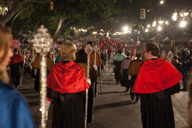 Representantes de la Universidad de Málaga en el desfile procesional de la Hermandad de los Estud...