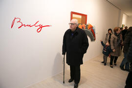 Eugenio Chicano en la inauguración de la exposición "Inventario", de Buly. Centro de Ar...