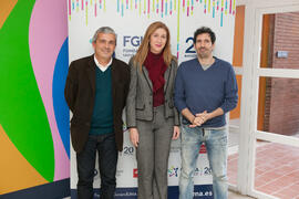 Diego Vera Jurado, Chantal Pérez Hernández y César Bona momentos previos a su conferencia "D...